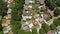 Panoramic view of neighborhood in roofs of houses of residential area summer houses Cleveland OH US