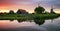 Panoramic view of netherlands rural landscape at night