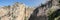 Panoramic view of the New Bridge over Guadalevin River in Ronda, Malaga, Spain. Popular landmark