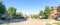 Panoramic view new established neighborhood houess in suburban Dallas, Texas