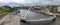 Panoramic view of Newcastle and Gateshead Quayside and Bridges in north east  England