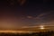 Panoramic view at night from italian hills
