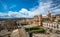 Panoramic view of Noto old town and Noto Cathedral, Sicily, Italy