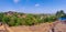 Panoramic view of odisha skyline with udaigiri and khandagiri caves. Udayagiri and Khandagiri Caves, formerly called Kattaka Caves