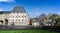 Panoramic view of the Old Brewery Building formerly Lamb Brewery and now Apartments in Gentle Street, Frome, Somerset, UK