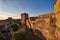 panoramic view of the old Byzantine Castle at sunset in the city