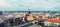 Panoramic view of the old city of Wroclaw in Poland on dramatic