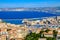 Panoramic view of the Old and New Ports of Marseille. Vieux-Port de Marseille, France.