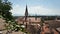 Panoramic view of old town with a church, sunny day, Ljubljana, Slovenia