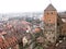 Panoramic view of the old town of Nuremberg in wintertime