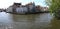 Panoramic view of one of the several canals in the center of Bruges, Flanders in Belgium