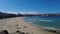 Panoramic view of Orzan beach and the city of La Coruna, in the Galicia region of Spain