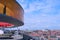 Panoramic view over Aarhus in Danmark.ARos museum