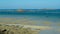 Panoramic view over bay during low tide in atlantic ocean with small islands and blue slightly dizzy sky- Dinard, Bretagne, France