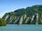 Panoramic view over the Danube river Canyon at Dubova, Romania