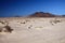 Panoramic view over deserted arid plain with countless small sand hills on Fuerteventura, Canary Islands