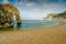 Panoramic view over durdle door beach