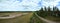 Panoramic view over former railroad property in Malungsfors in Sweden