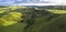 Panoramic View Over Green Countryside Hills in UK