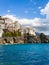 Panoramic view over the houses and cliffs of Amalfi