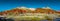 Panoramic view over magical austral forest, peatbogs dead trees