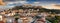 Panoramic view over the old town of Athens and the Parthenon Temple of the Acropolis