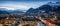 Panoramic view over the rooftops to the skyline of Innsbruck, Austria