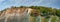 Panoramic view over a rookery of King Cormorants at Beagle Channel islands in Patagonia, near Ushuaia, Argentina