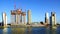 Panoramic view over the Rotterdam port.