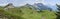 A panoramic view over Schynige Platte on the Loucherhorn, WildgÃ¤rst and SchwarzhornEiger Jungfrau range