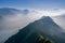 Panoramic view over the Swiss alps