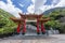 Panoramic view over Xiangde temple area on Taiwan in summer