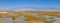 Panoramic view of Owens lake is an Alkali lake in California near Lone pine