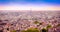 Panoramic view of Paris from Montmartre in dreamy postcard style