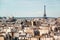 Panoramic view of Paris from the roof of The Centre Pompidou Museum building.