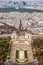 Panoramic view of Paris from the top of Eiffel tower during Autumn season in the afternoon cloudy day . One of the most important