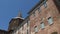 Panoramic view of Pavia Cathedral seen from Piazza Cavagneria, Italy