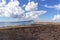 Panoramic view peninsula Jandia on canary island Fuerteventura with coastline and mountain range in the background