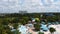 Panoramic view of people enjoying pool and water attractions at Aquatica. 2