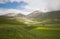 Panoramic view of Pian Grande during spring season in Umbria