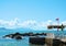 Panoramic view of Piombino, Livorno, rocks and sea, Italy