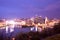 Panoramic view of Pittsburgh and the 3 rivers at night