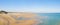 The panoramic view of Plage de la Potiniere in Europe, France, Normandy, Manche, in spring, on a sunny day