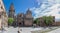 Panoramic view at the plaza del ayuntamiento in Toledo, Primate Cathedral of Saint Mary of Toledo main front facade, Santa Iglesia