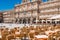 Panoramic view of The Plaza Mayor or Main Square is a large plaza located in the center of Sala