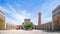 Panoramic view of Poi Kalan - an islamic religious complex located around Kalan minaret in Bukhara, Uzbekistan