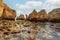 Panoramic view, Ponta da Piedade Lagos in Algarve, Portugal.