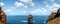 panoramic view of Ponta do Castelo on a trail in Sao Lourenco to Casa da Sardinha in east coast of Madeira, Portugal, Europe