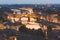 Panoramic view of Ponte Vecchio in Florence at dusk