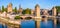 Panoramic view of the Ponts Couverts in Strasbourg, France